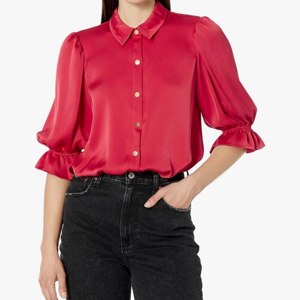 Ramy Brooke Elegant Red Women's Blouse